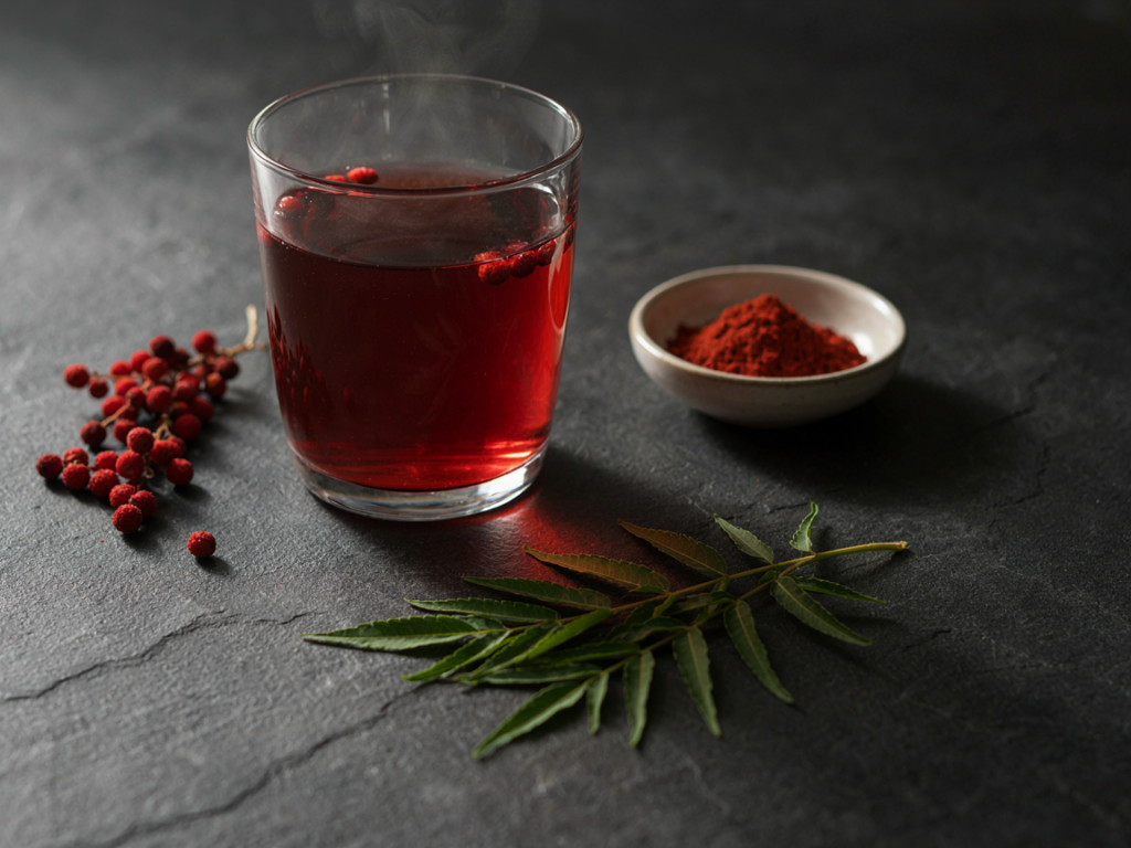 Infusion de sumac et baies séchées