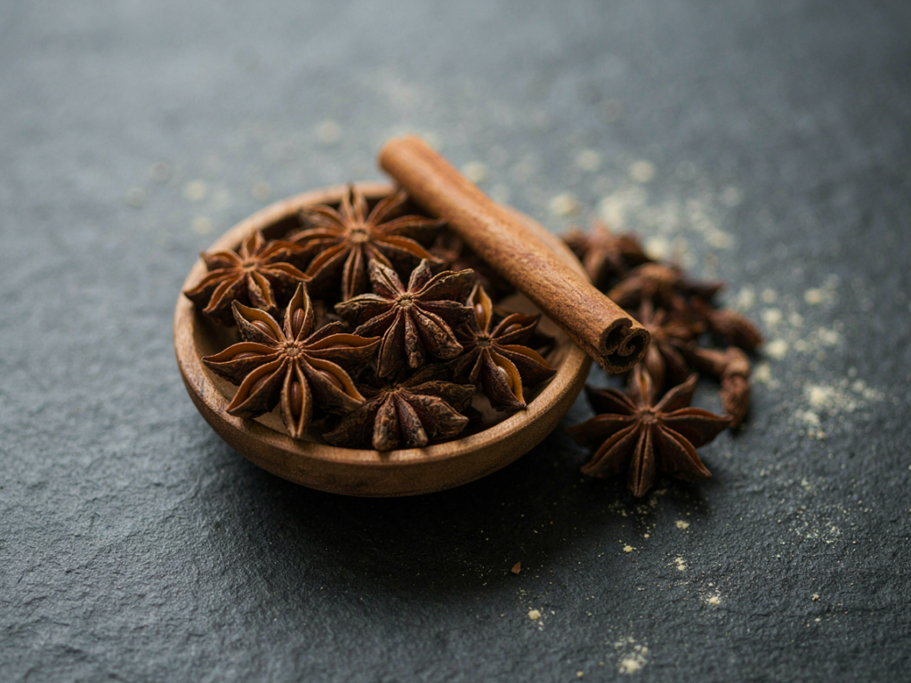 Badiane : étoiles d'anis étoilé séchées